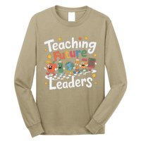 Retro Teaching Future Leaders Teacher 100 Days Of School Long Sleeve Shirt