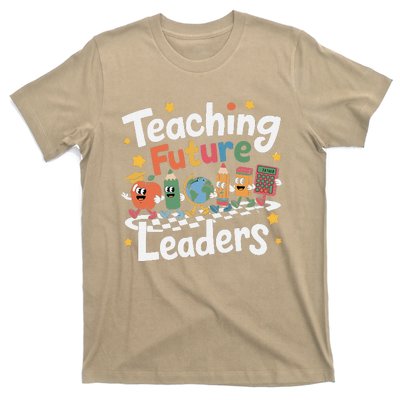 Retro Teaching Future Leaders Teacher 100 Days Of School T-Shirt