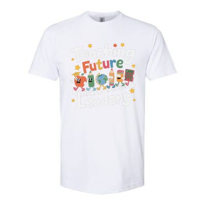 Retro Teaching Future Leaders Teacher 100 Days Of School Softstyle CVC T-Shirt