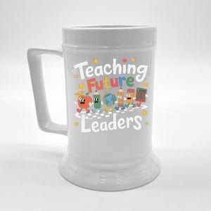 Retro Teaching Future Leaders Teacher 100 Days Of School Beer Stein