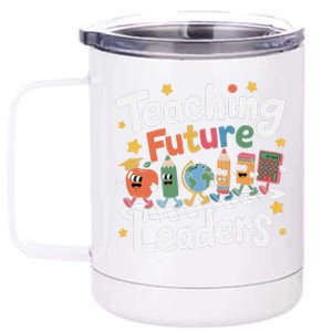 Retro Teaching Future Leaders Teacher 100 Days Of School 12 oz Stainless Steel Tumbler Cup