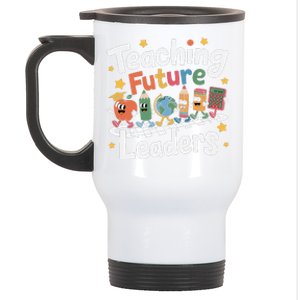 Retro Teaching Future Leaders Teacher 100 Days Of School Stainless Steel Travel Mug