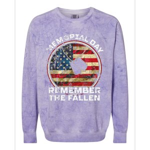 Remember The Fallen Veteran Military Happy Memorial Day Colorblast Crewneck Sweatshirt