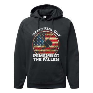 Remember The Fallen Veteran Military Happy Memorial Day Performance Fleece Hoodie