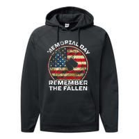 Remember The Fallen Veteran Military Happy Memorial Day Performance Fleece Hoodie