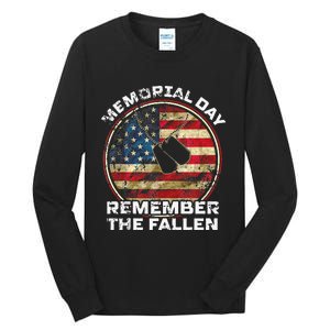 Remember The Fallen Veteran Military Happy Memorial Day Tall Long Sleeve T-Shirt