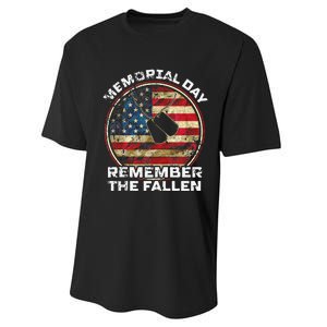 Remember The Fallen Veteran Military Happy Memorial Day Performance Sprint T-Shirt