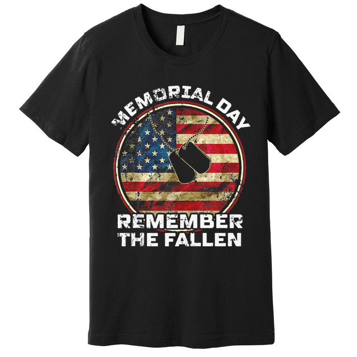 Remember The Fallen Veteran Military Happy Memorial Day Premium T-Shirt