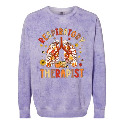 Respiratory Therapist Fall Lung Thanksgiving Pulmonologist Colorblast Crewneck Sweatshirt