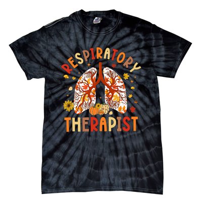 Respiratory Therapist Fall Lung Thanksgiving Pulmonologist Tie-Dye T-Shirt