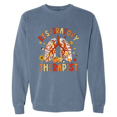 Respiratory Therapist Fall Lung Thanksgiving Pulmonologist Garment-Dyed Sweatshirt