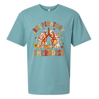 Respiratory Therapist Fall Lung Thanksgiving Pulmonologist Sueded Cloud Jersey T-Shirt