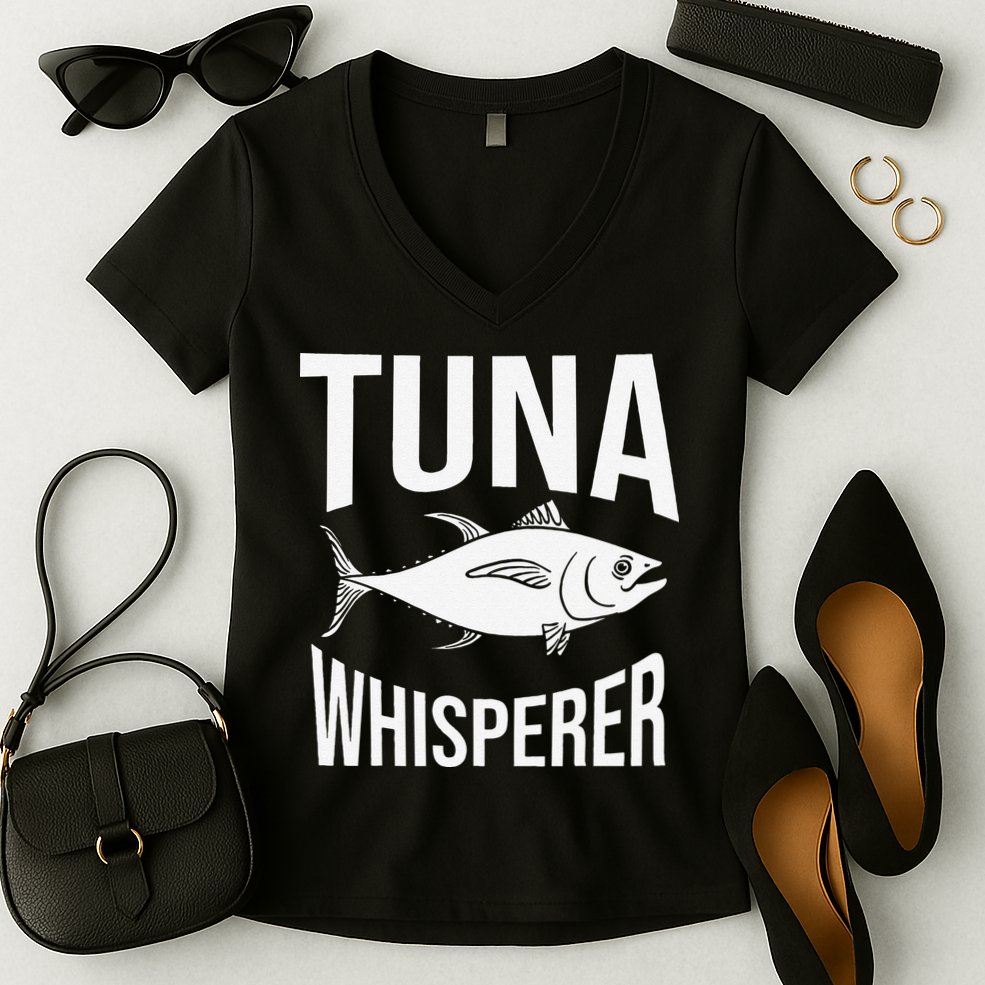 Red Tuna Fishing Bluefin Tuna Fish Women's V-Neck T-Shirt