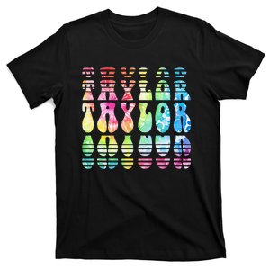 Retro T.AYLOR First Name Personalized Groovy Birthday T-Shirt