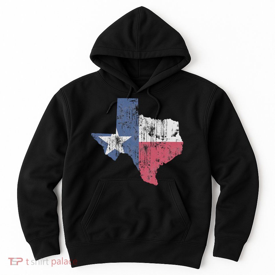 Retro Texas Flag Map Hoodie