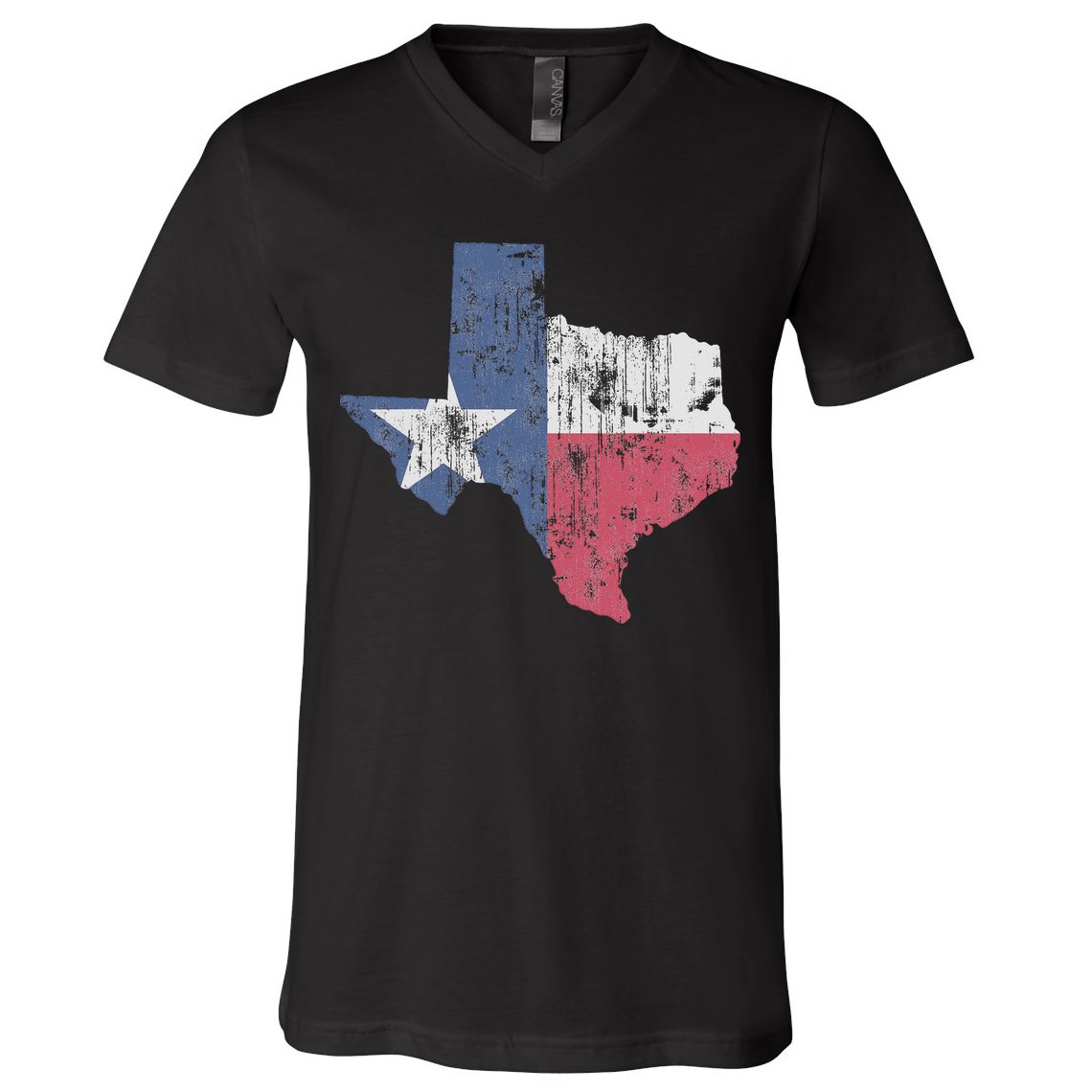Retro Texas Flag Map V-Neck T-Shirt