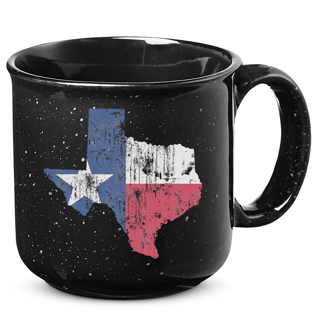 Retro Texas Flag Map 15oz Campfire Ceramic Mug