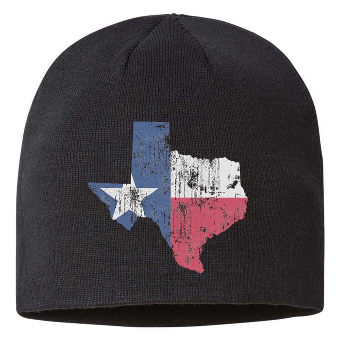 Retro Texas Flag Map Sustainable Beanie