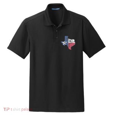 Retro Texas Flag Map Dry Zone Grid Polo