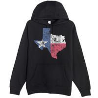 Retro Texas Flag Map Premium Pullover Hoodie