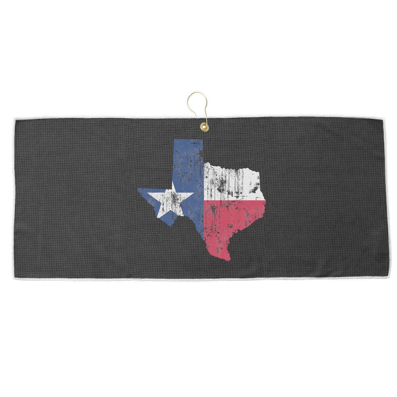 Retro Texas Flag Map Large Microfiber Waffle Golf Towel