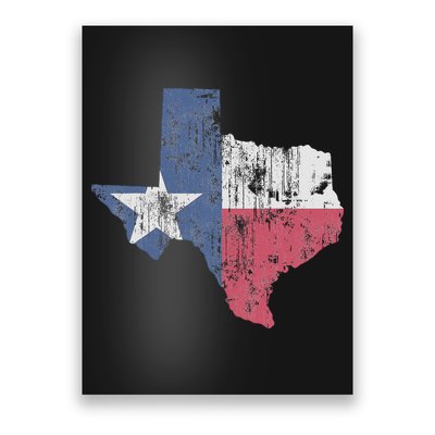 Retro Texas Flag Map Poster