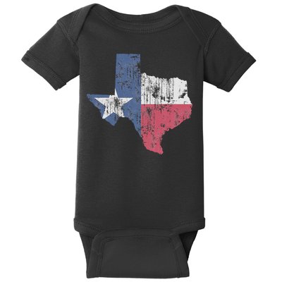 Retro Texas Flag Map Baby Bodysuit
