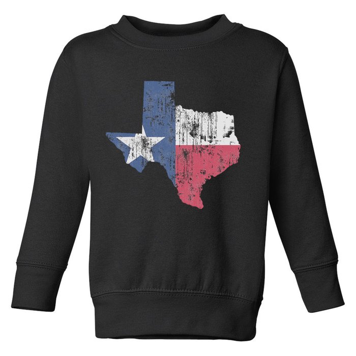 Retro Texas Flag Map Toddler Sweatshirt
