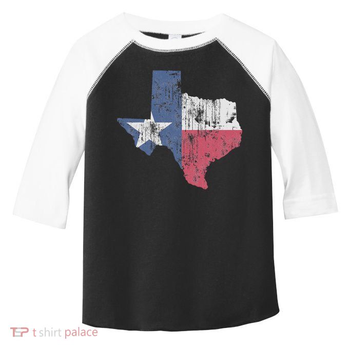 Retro Texas Flag Map Toddler Fine Jersey T-Shirt