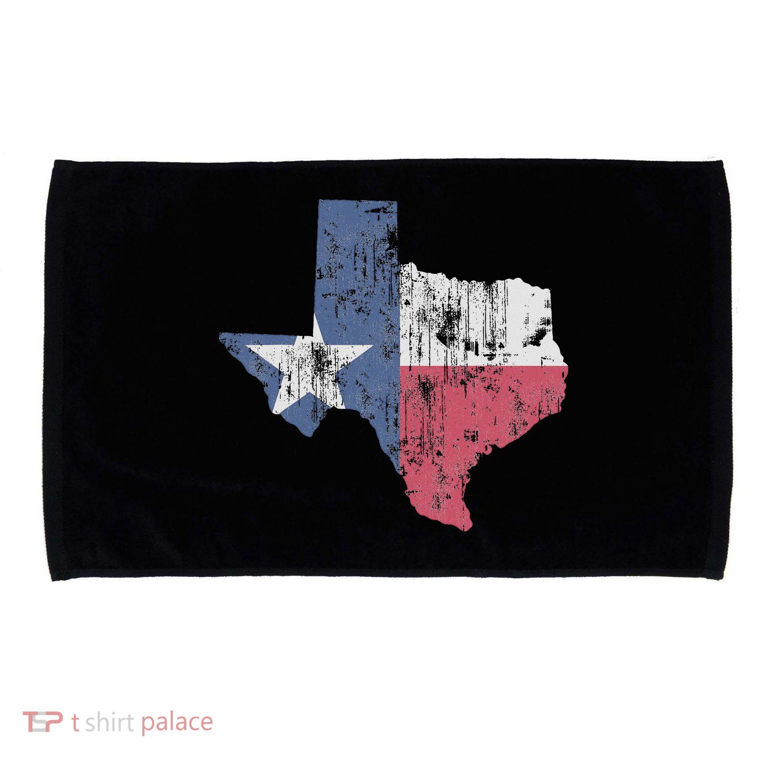 Retro Texas Flag Map Microfiber Hand Towel