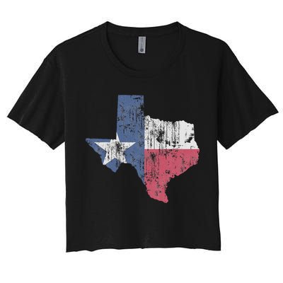 Retro Texas Flag Map Crop Top