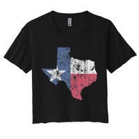 Retro Texas Flag Map Crop Top