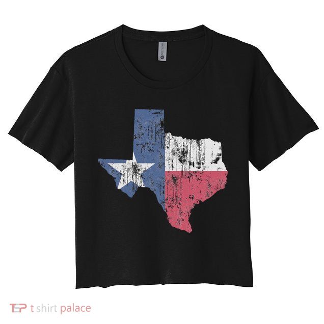 Retro Texas Flag Map Crop Top