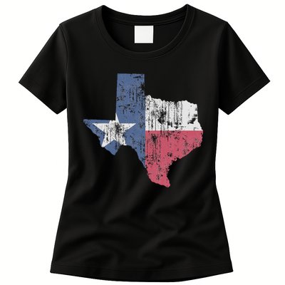 Retro Texas Flag Map Womens T-Shirt