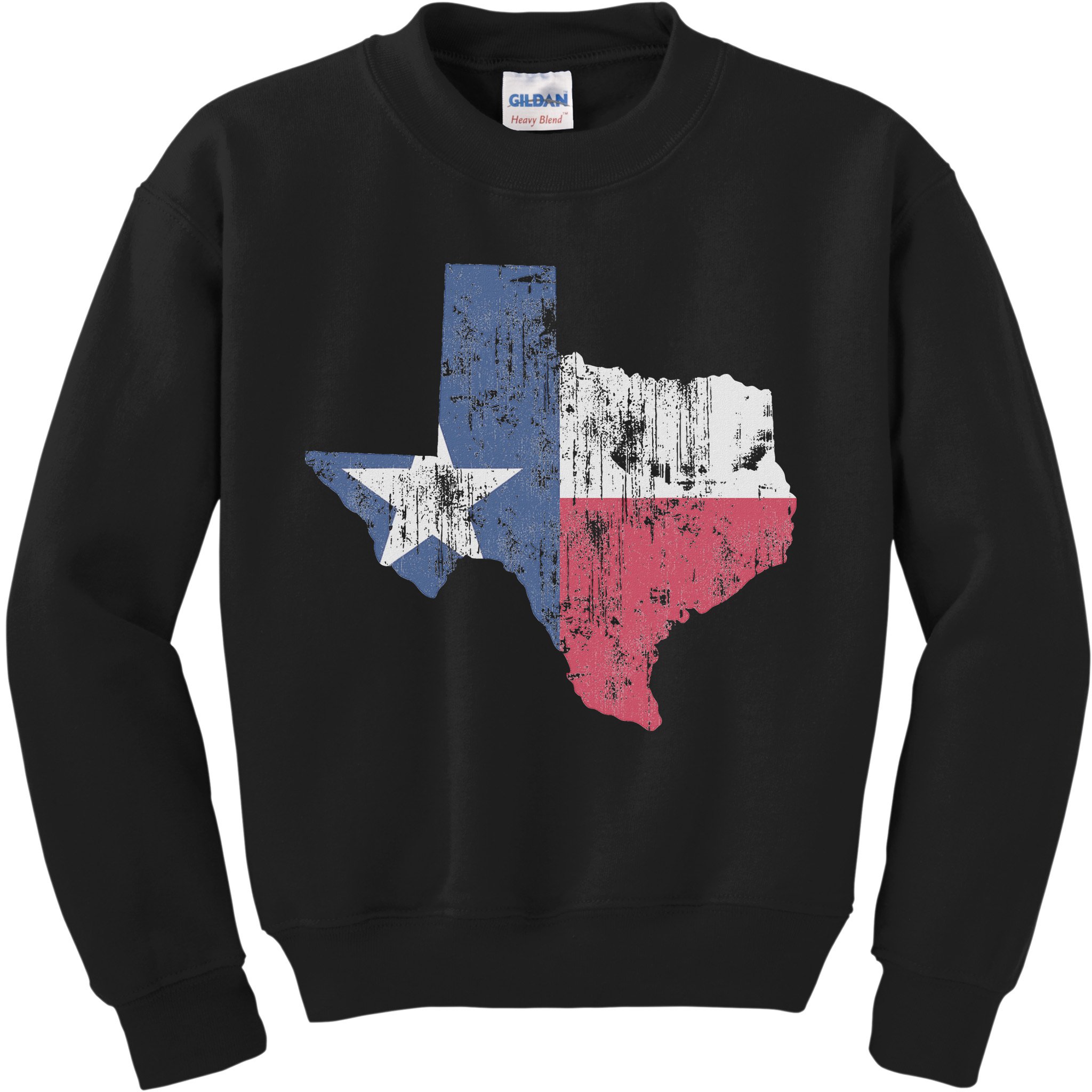 Retro Texas Flag Map Kids Sweatshirt