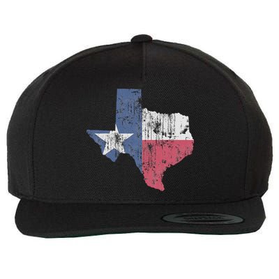 Retro Texas Flag Map Wool Snapback Cap