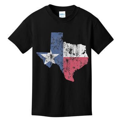 Retro Texas Flag Map Kids T-Shirt