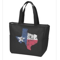 Retro Texas Flag Map Zip Tote Bag
