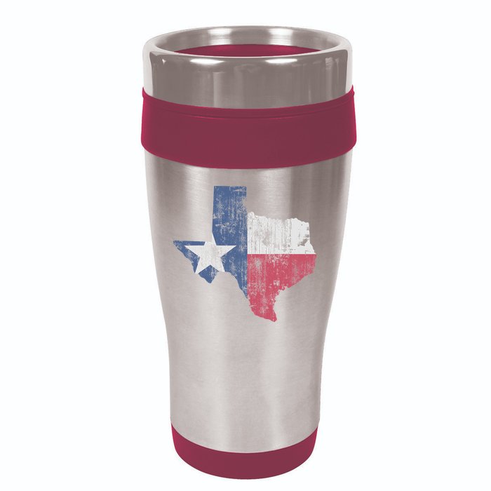 Retro Texas Flag Map 16oz Travel Tumbler
