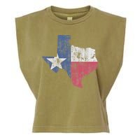 Retro Texas Flag Map Garment-Dyed Women's Muscle Tee