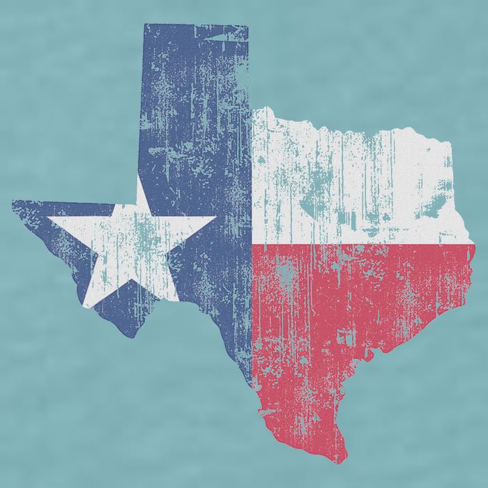 Retro Texas Flag Map Sueded Cloud Jersey T-Shirt