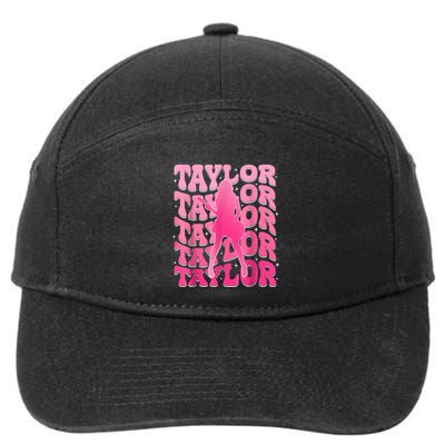 Retro Taylor First Name Personalized 80s 7-Panel Snapback Hat