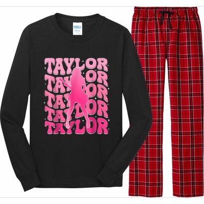 Retro Taylor First Name Personalized 80s Long Sleeve Pajama Set