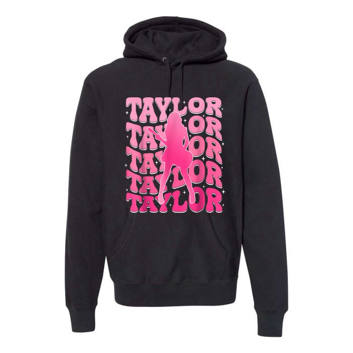 Retro Taylor First Name Personalized 80s Premium Hoodie