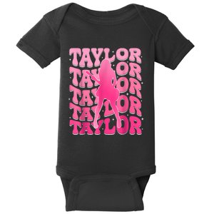 Retro Taylor First Name Personalized 80s Baby Bodysuit