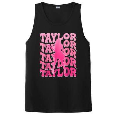 Retro Taylor First Name Personalized 80s PosiCharge Competitor Tank