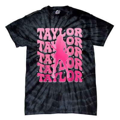 Retro Taylor First Name Personalized 80s Tie-Dye T-Shirt