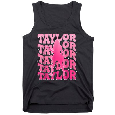 Retro Taylor First Name Personalized 80s Tank Top