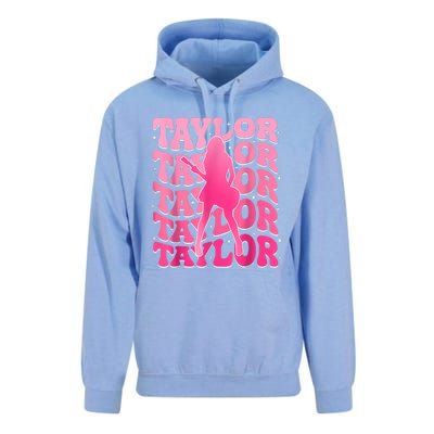 Retro Taylor First Name Personalized 80s Unisex Surf Hoodie