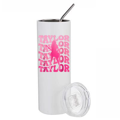 Retro Taylor First Name Personalized 80s Stainless Steel Tumbler